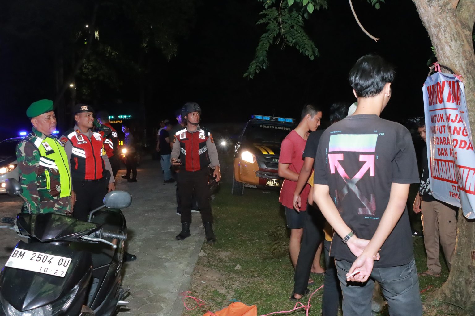 Cegah Kriminalitas, Polres Kampar Gelar Kegiatan Rutin Yang Di Tingkatkan (KRYD) saat Malam Hari